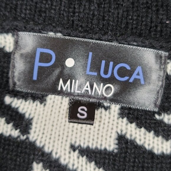 P. Luca Milano Sweater Houndstooth Pattern Acrylic Long Sleeve Women's Sz Small - Picture 8 of 9